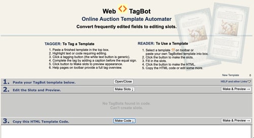 eBay Listing HTML Template for TagBot